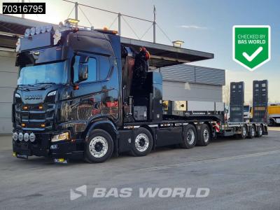 Scania S660 8X2 HMF 9520OK-RCS Crane Kran Fifth wheel Full Air Lift+steering axle sold by BAS World B.V.