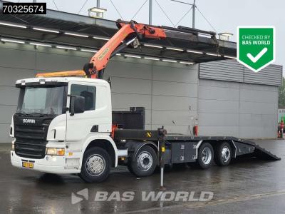 Scania P340 P 8X2 NL-truck Palfinger PK18001 EH Crane Winch Ramps Lift+Steering axle Euro 4 sold by BAS World B.V.